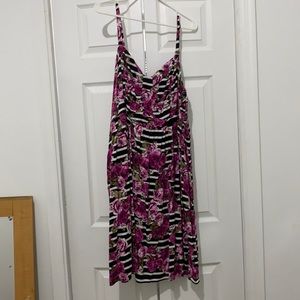 Strapless floral dress